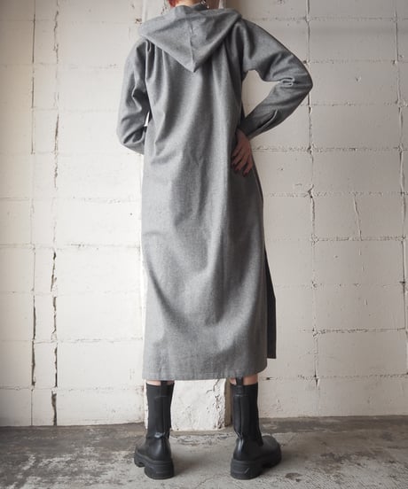Side Slit Wool Hodie Dress GR