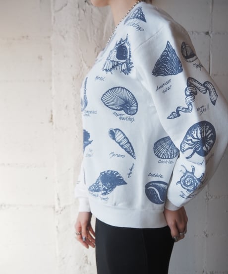 Many Shell Print Sweat WH
