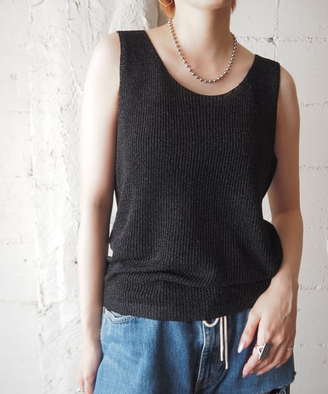 Lame Mix Tank Top BK