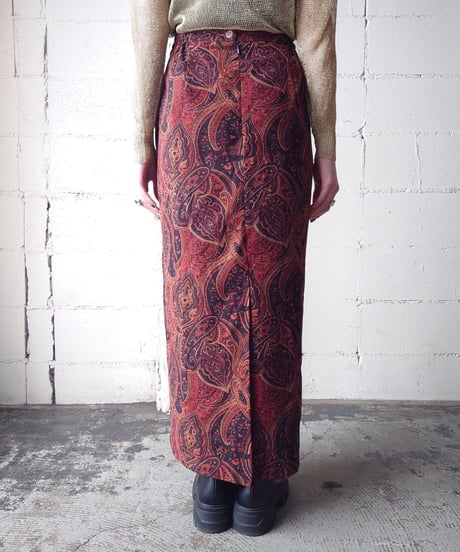 Paisley Pattern Tight Skirt BKBR