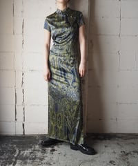 Paisley Print Satin China Dress BKYE