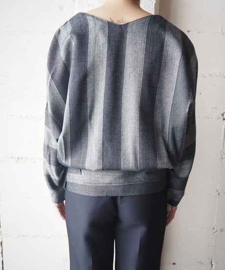 Dolman Sleeve Stripe Blouse  BKGR