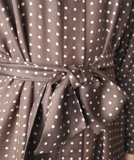 Max Mara Dot Pattern Wast Belt Dress BR WH