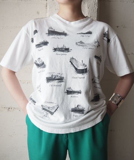 Ships Print Tee WH