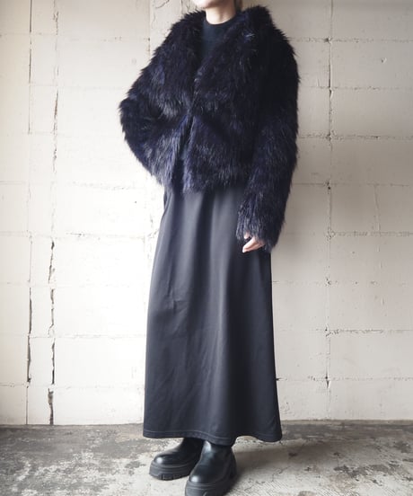 Big Collar Fake Fur Jacket NVBK