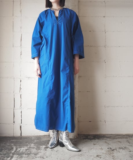 1970〜80's Cotton Kaftan Dress BL