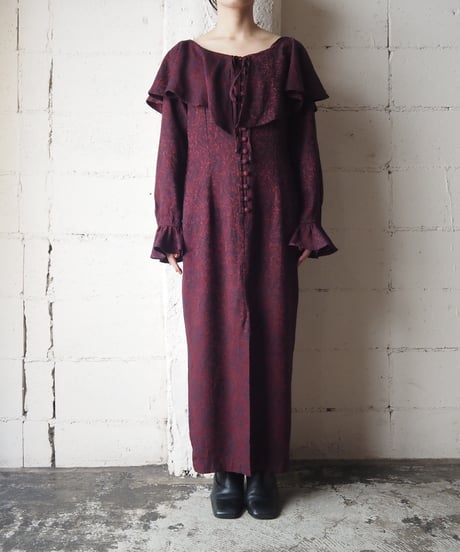 Frill Collar Tight Dress BKRE
