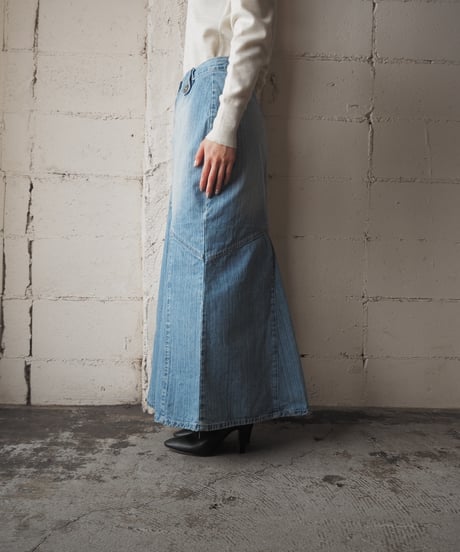 Denim Mermaid Long Skirt BL