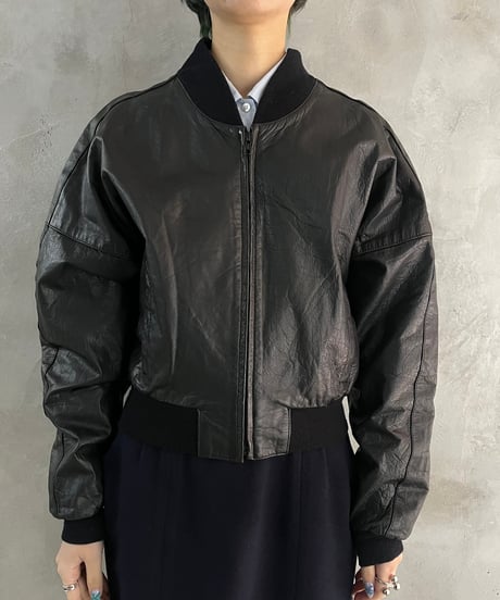 Leather Short Blouson BK