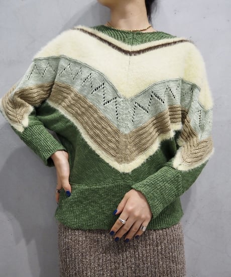 Dolman Sleeve Design Mohair Knit LGN