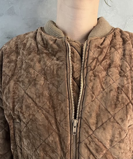 Suede Quilting Design Short Blouson BE