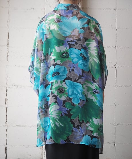 Flower Pattern Sheer Big Shirt LBLGN