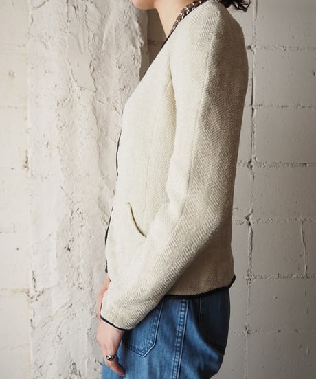 ISABEL MARANT Collarless Herringbone Jacket BE