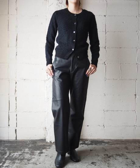 Crew Neck Knit Cardigan BK