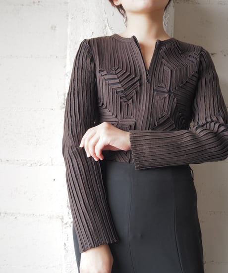 Sheer×Tape Double Zip Jacket BRBK