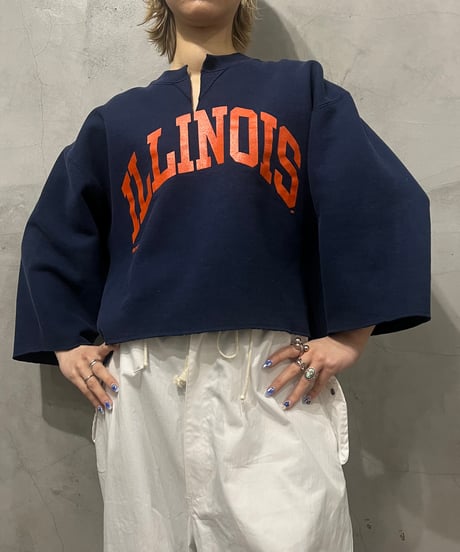Remake "ILLINOIS" Print Cut Off Sweat NVOR