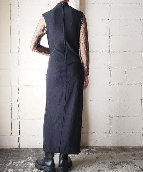 Lace Sleeve Peekaboo Design Dress BKGD