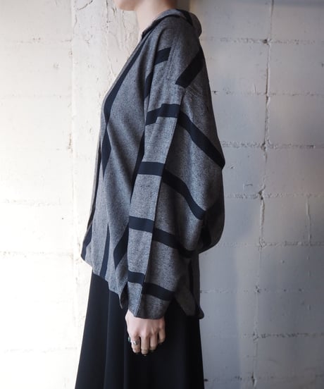 Dropped Shoulder Stripe Shirt GRBK