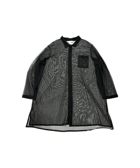 L/S Sheer Shirt Dress BK