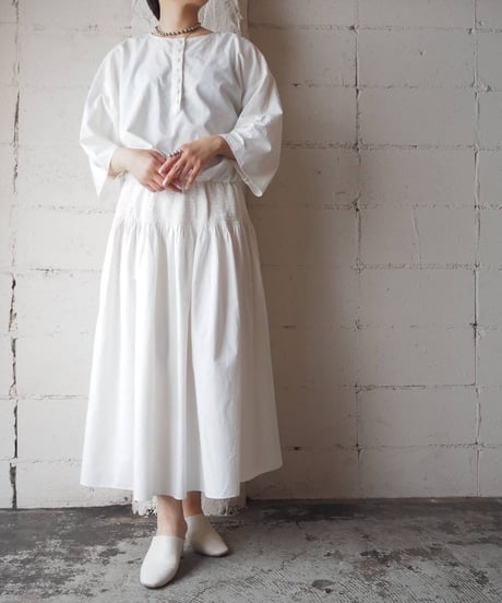 Collarless Waist Gather Dress WH