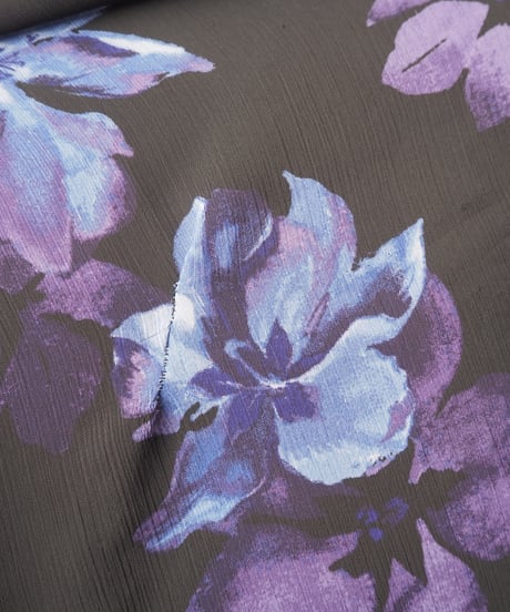 Flower Pattern Sleeveless Dress BK PUR