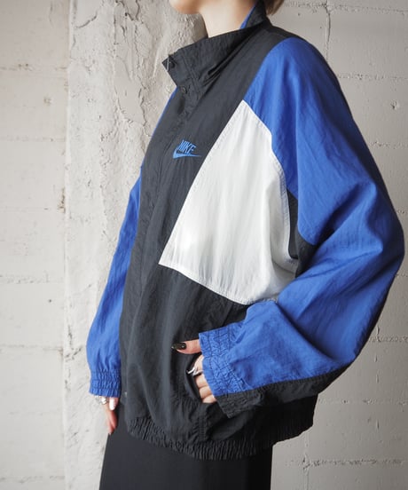 NIKE Stand Collar Nylon Jacket BKPURWH