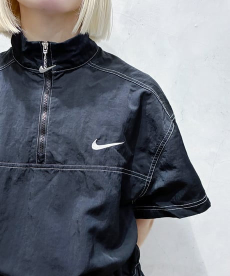NIKE White Stitch Half Zip S/S Dress BK