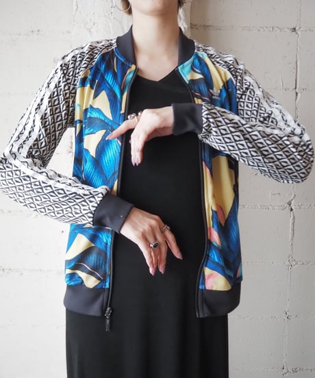 adidas Leaf×Monotone Pattern Track Jacket BLYE