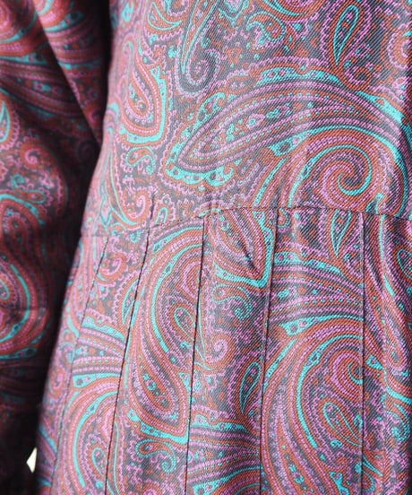Paisley Pattern Pleated Dress PUR