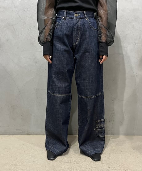 Stitch Design Wide Denim Pants NV