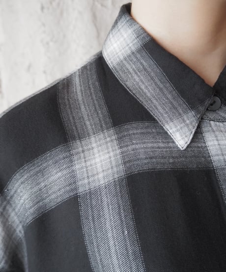 Fly Front Rayon Check Shirt BKGR