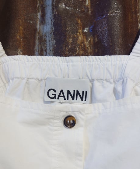 GANNI Volume Puff Sleeve Blouse WH