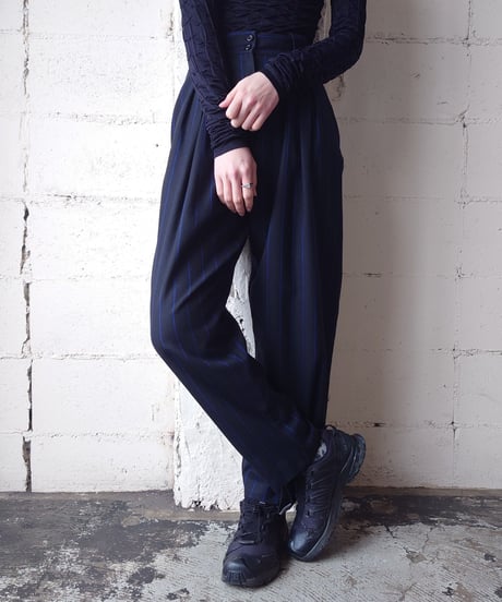 Stripe Tuck Pants BKBL