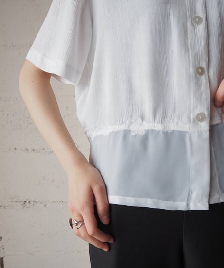 Waist Embroidery Open Collar Shirt WH