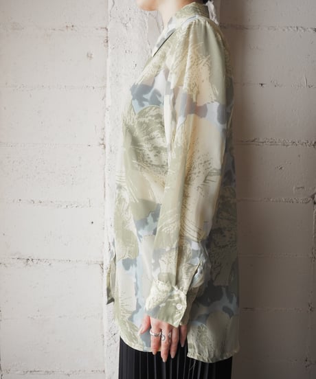 Flower Pattern Sheer Shirt YEGN