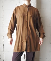 Band Collar Rayon Shirt BR