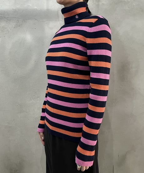 LAUREN Rib Knit Turtle Neck Border ORPI
