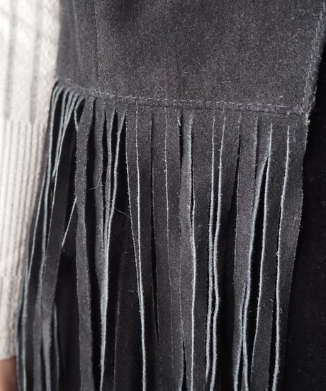 Suede Fringe Vest BK