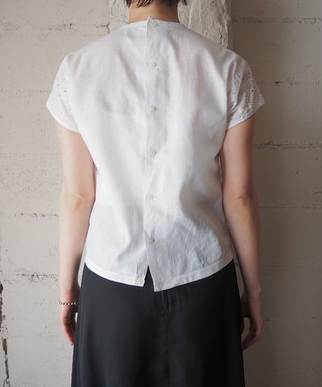 1960-70's Eyelet Embroidered Blouse WH