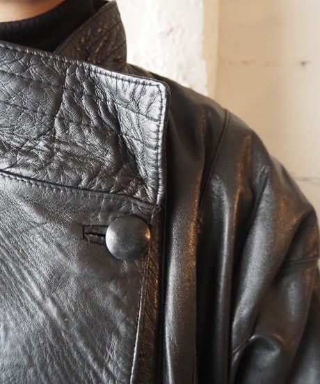 Design Collar Leather Jacket BK