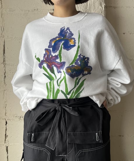 Flower Motif Sweat WH