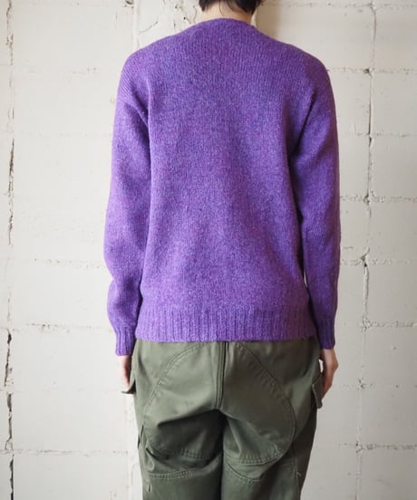 1960～70's Shetland Crew Neck Cardigan PUR