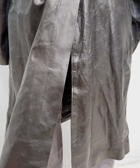Leather Long Jacket BK