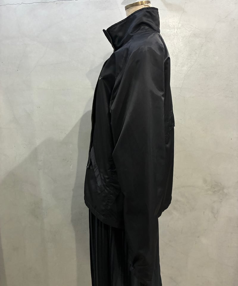 90's NIKE Stand Collar Nylon Zipup Jacket BK |