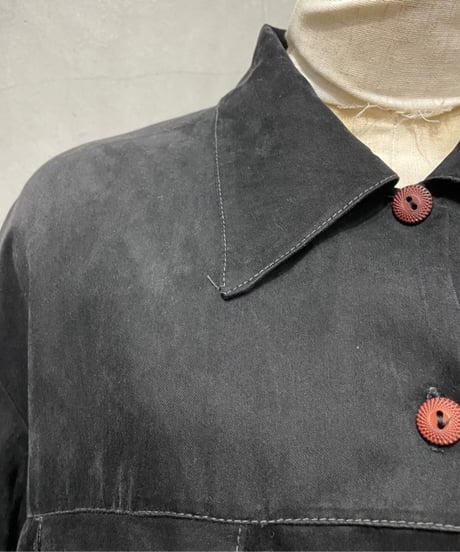 Double Pocket Rayon Shirt BK
