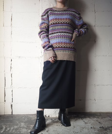 Nordic Pattern Knit PUR BR