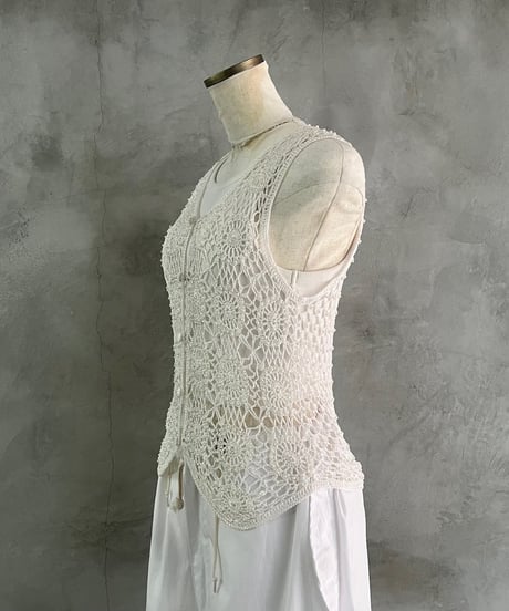 Beads × Crochet Vest WH