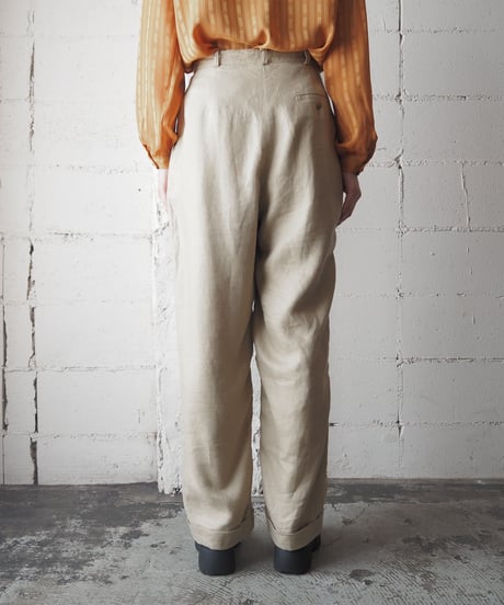 LAUREN Linen Tuck Pants BE