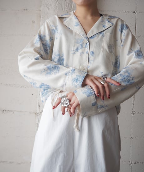LAUREN Flower Pattern Pajama Shirt WHLBL