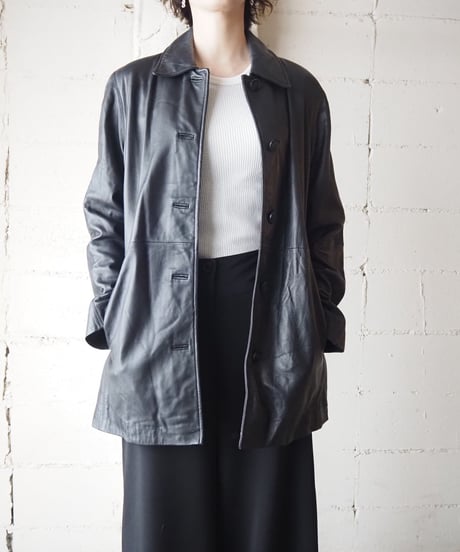 Coverall Leather Jacket BK